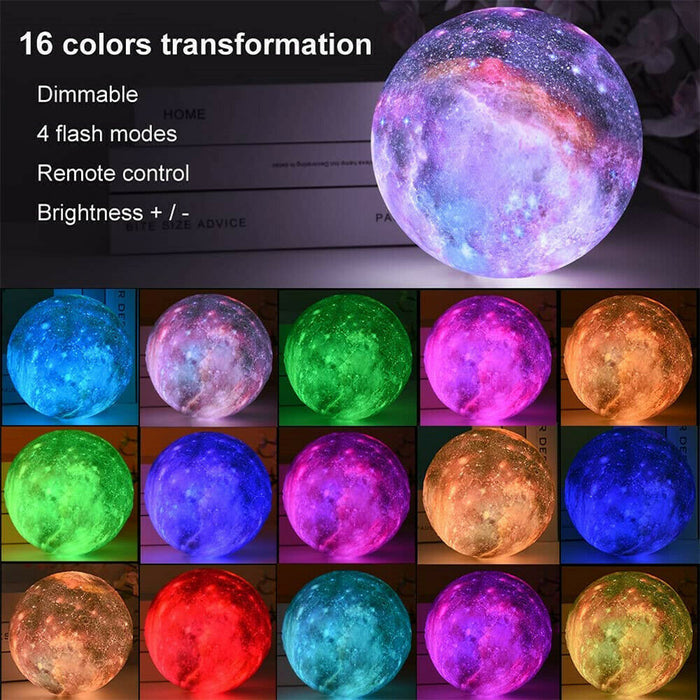 3D Printing Galaxy Lamp Moonlight USB LED Night Lunar Light Touch Color Changing Moon Lamp - Livefree