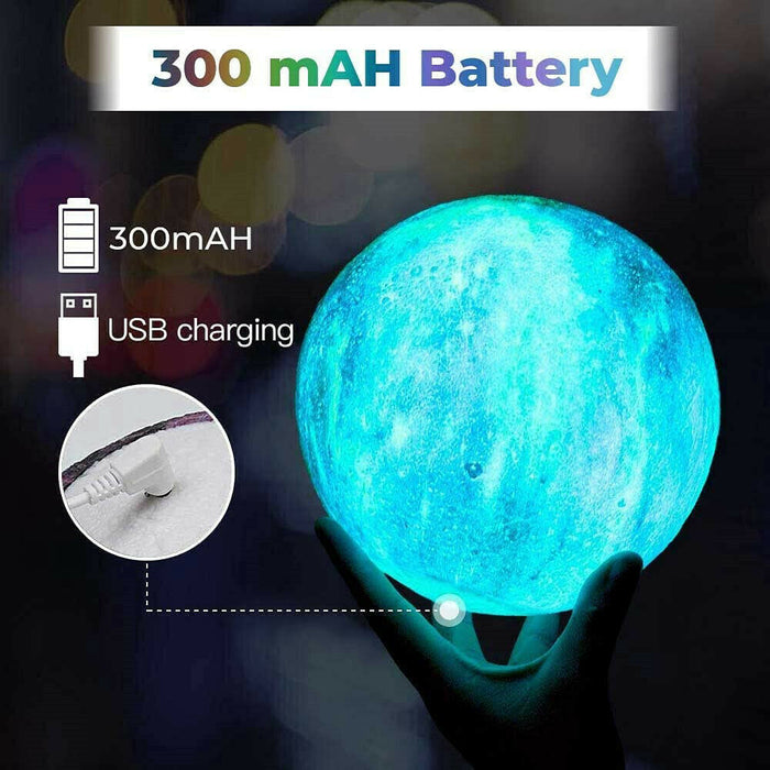 3D Printing Galaxy Lamp Moonlight USB LED Night Lunar Light Touch Color Changing Moon Lamp - Livefree