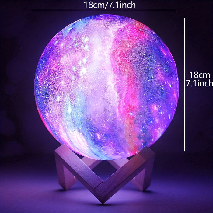 3D Printing Galaxy Lamp Moonlight USB LED Night Lunar Light Touch Color Changing Moon Lamp - Livefree