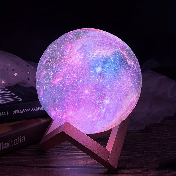 3D Printing Galaxy Lamp Moonlight USB LED Night Lunar Light Touch Color Changing Moon Lamp - Livefree