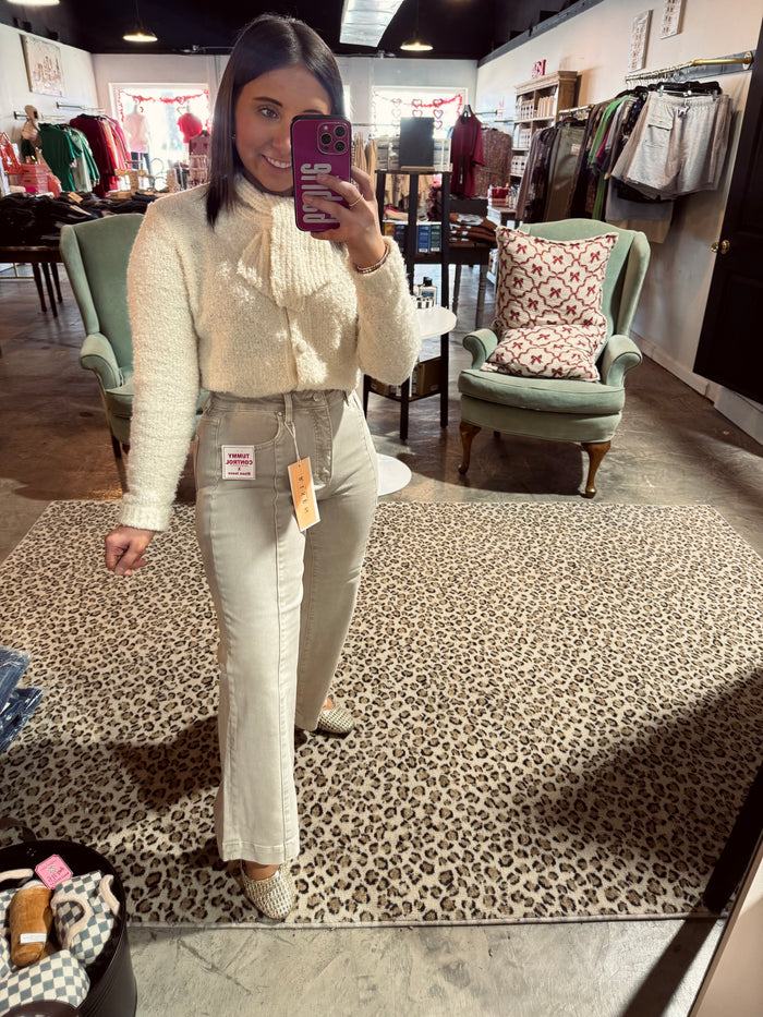 Almond Front Seam Crop Jean