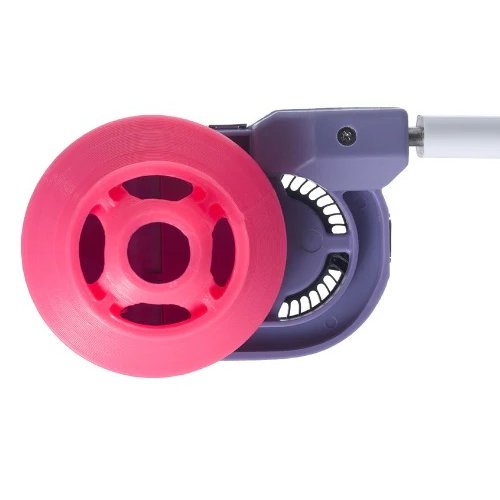 Alpenblow Micro Inflator in pink with USB-C charging cable, side studio view