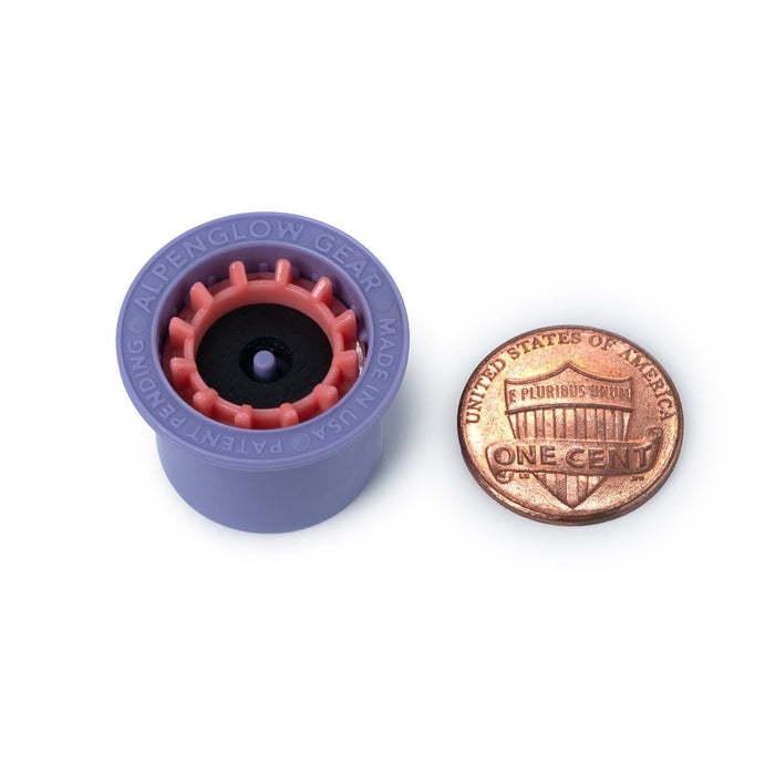 AlpenFlow Fuel Transfer Valve next to a US penny for scale