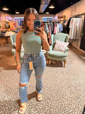 Ankle Knee Distressed Jean