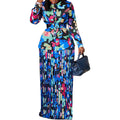 Autumn And Winter Printing Large Swing Buckling Skirt Suit