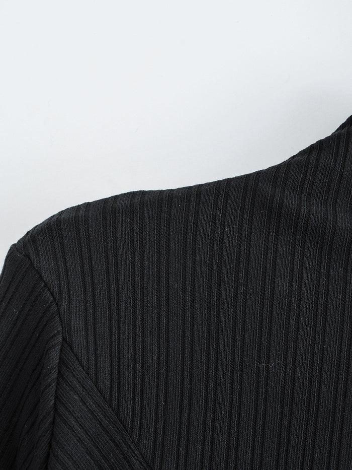 Autumn New Irregular Collar Solid Color Bandage Long Sleeve Knit Undercoat - Livefree