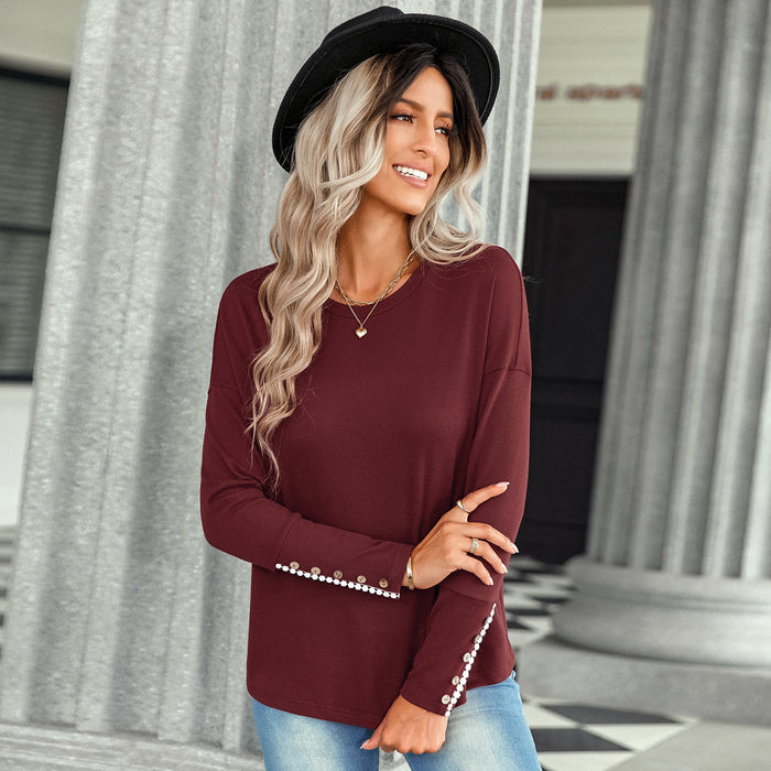 Autumn New Shirt Women's Fashion Plaid Round Neck Shirt Trendy - Livefree