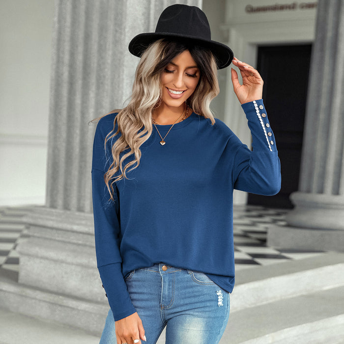 Autumn New Shirt Women's Fashion Plaid Round Neck Shirt Trendy - Livefree