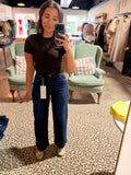 Back To School Dark Hem Crop Jean