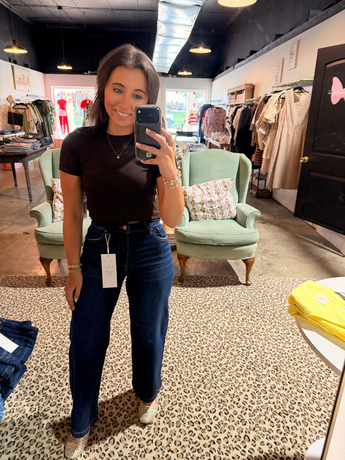 Back To School Dark Hem Crop Jean
