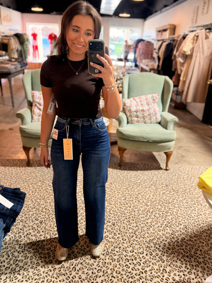 Back To School Raw Hem Dark Jean