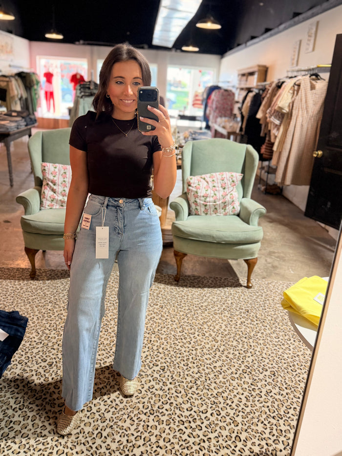 Back To School Raw Hem Light Jean