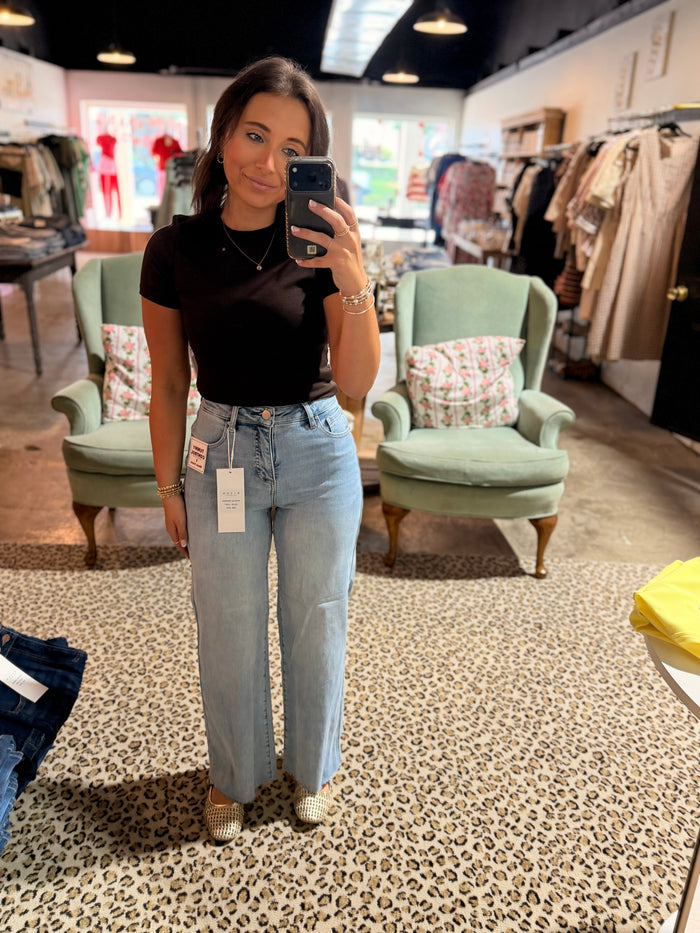 Back To School Raw Hem Light Jean