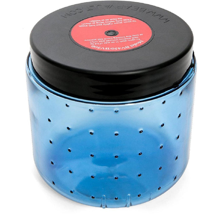 BearVault BV450-Jaunt food canister with red screw-on lid – closed, top view