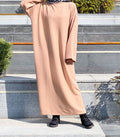 Beige ribbed maxi dress. - Livefree