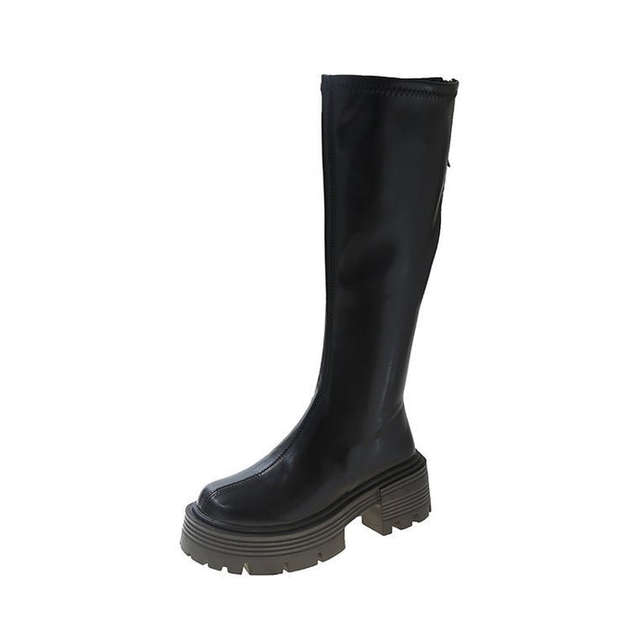 Below The Knee Women's Autumn And Winter Small Muffin Platform High Leg Boot - Livefree