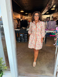 Belted Floral Mix Dress