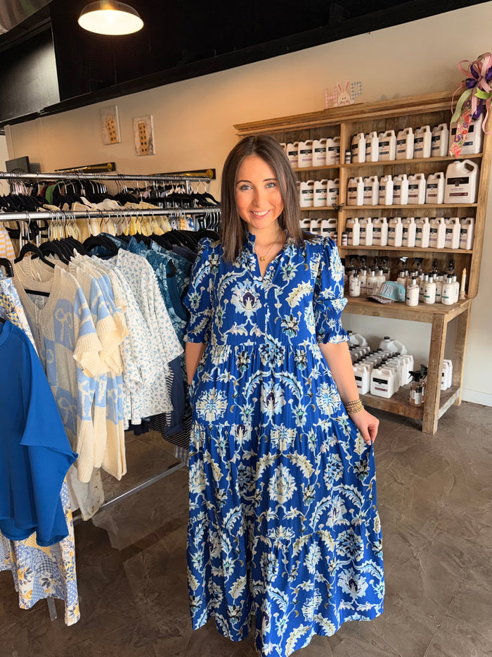 Blue Wild Floral Maxi