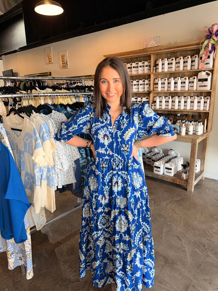 Blue Wild Floral Maxi