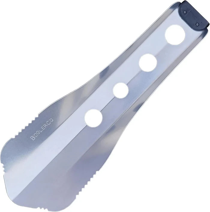 BoglerCo Ultralight Trowel with black end cap – aluminum blade studio view