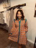 Boho Contrast Collared Dress
