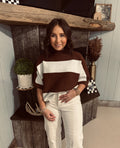 Bold Stripe Mock Neck Sweater