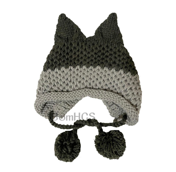 BomHCS Cute Fox Ears Beanie Winter Warm 100% Handmade Knit Hat - Livefree