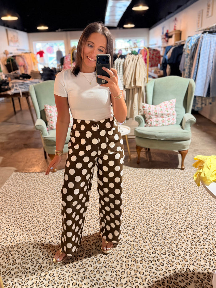 Brown Polka Dot Pant