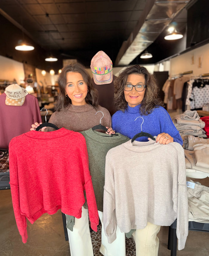 Brushed Half Mock Sweaters