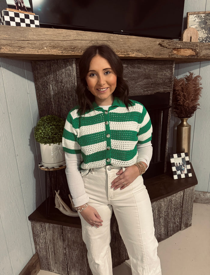 Button Down Lightweight Sweater Top