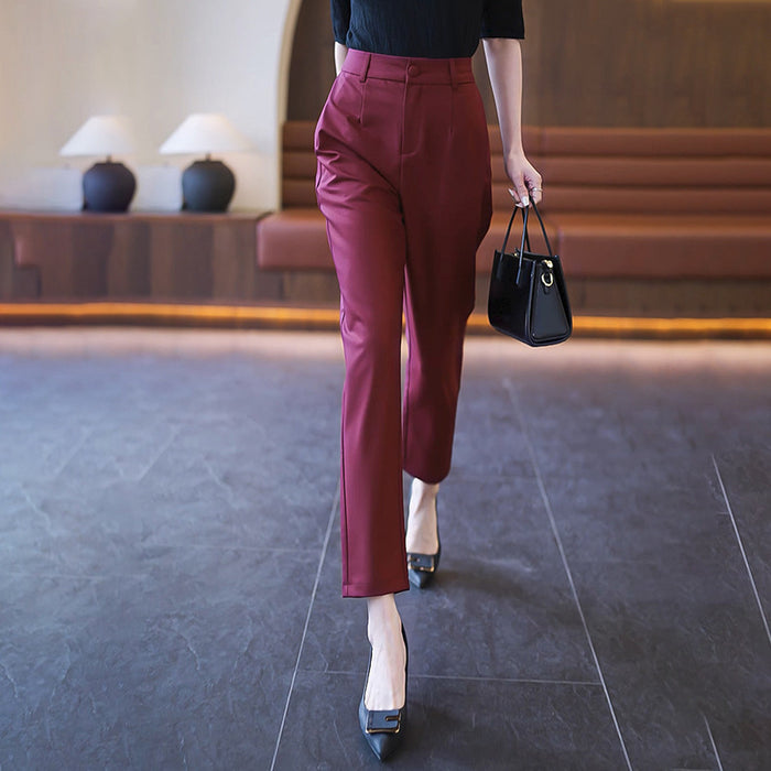Casual High Waist Straight Suit Pants - Livefree