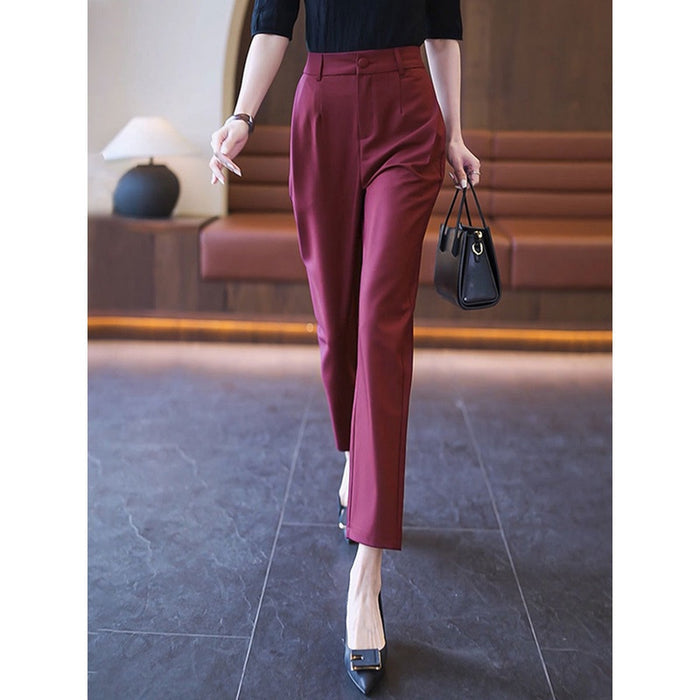 Casual High Waist Straight Suit Pants - Livefree