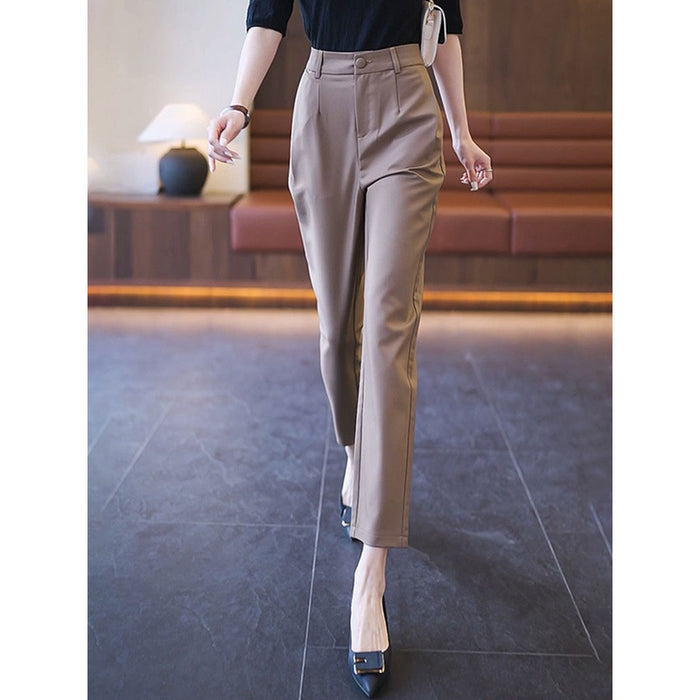 Casual High Waist Straight Suit Pants - Livefree