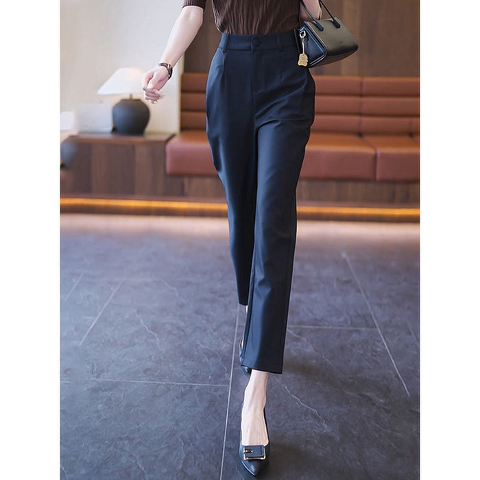 Casual High Waist Straight Suit Pants - Livefree