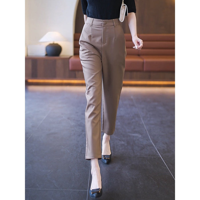 Casual High Waist Straight Suit Pants - Livefree