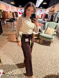 Chocolate Wide Crop Jean
