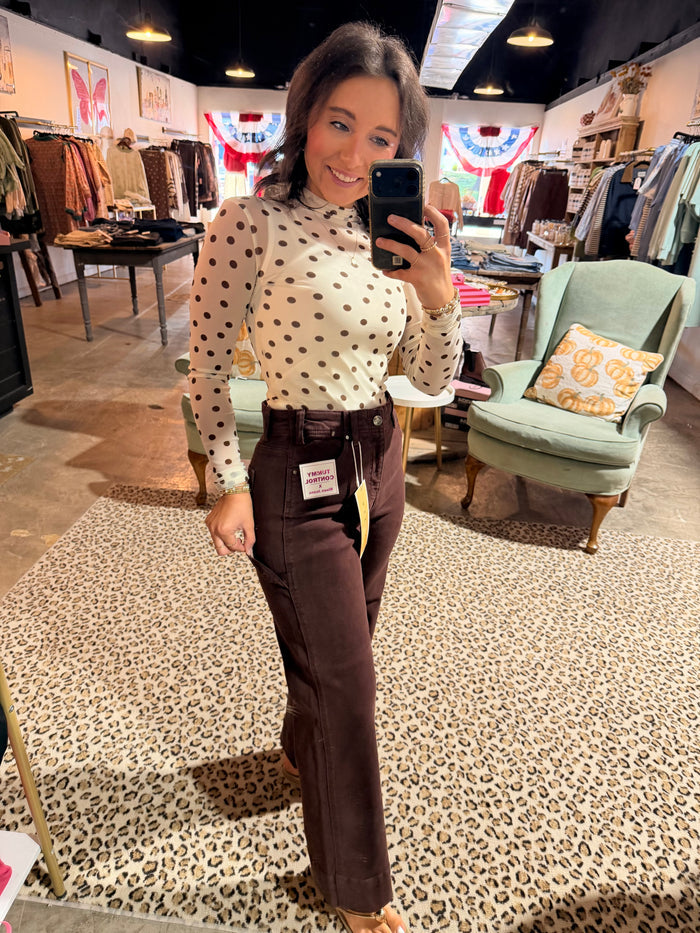 Chocolate Wide Crop Jean