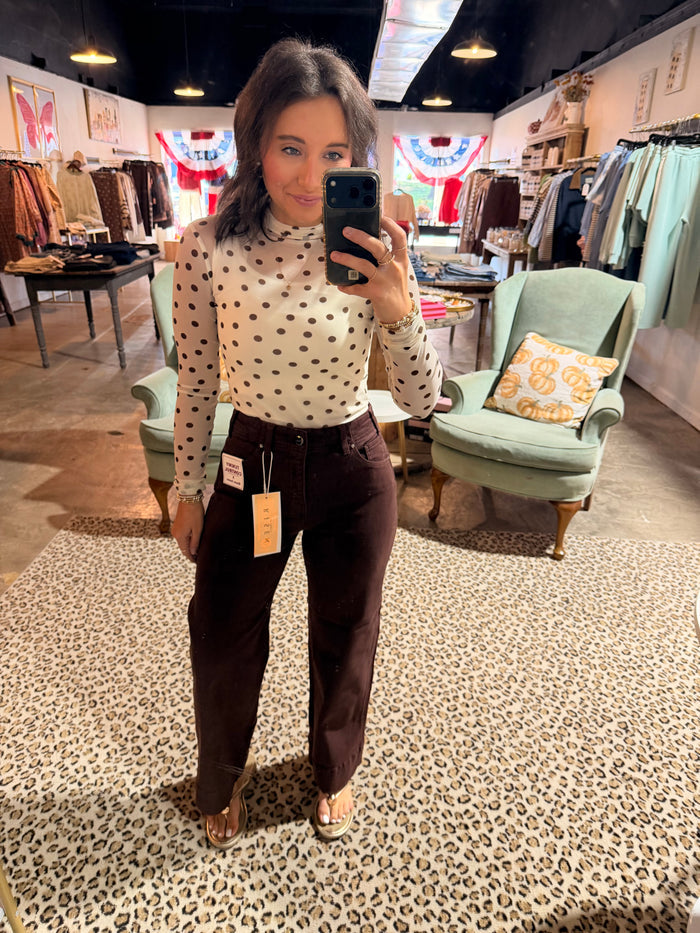 Chocolate Wide Crop Jean