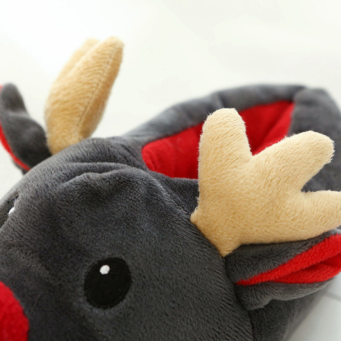 Christmas Shoes Cute Elk Home Slippers - Livefree