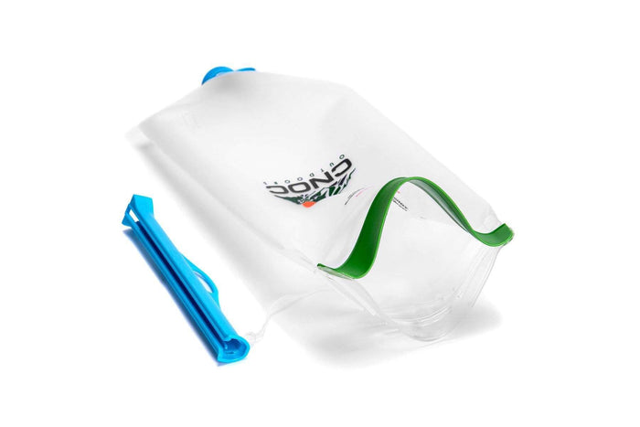 CNOC Vecto 3L Water Container folded with blue roll-top slider