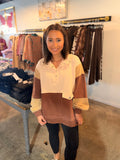 Colorblock Half Snap Sweatshirt