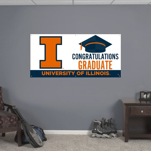 CONGRATULATIONS GRADUATE UNIVERSITY OF ILLINOIS 2X4 BANNER