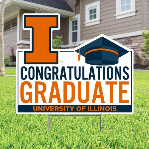 CONGRATULATIONS GRADUATE UNIVERSITY OF ILLINOIS LAWN SIGN