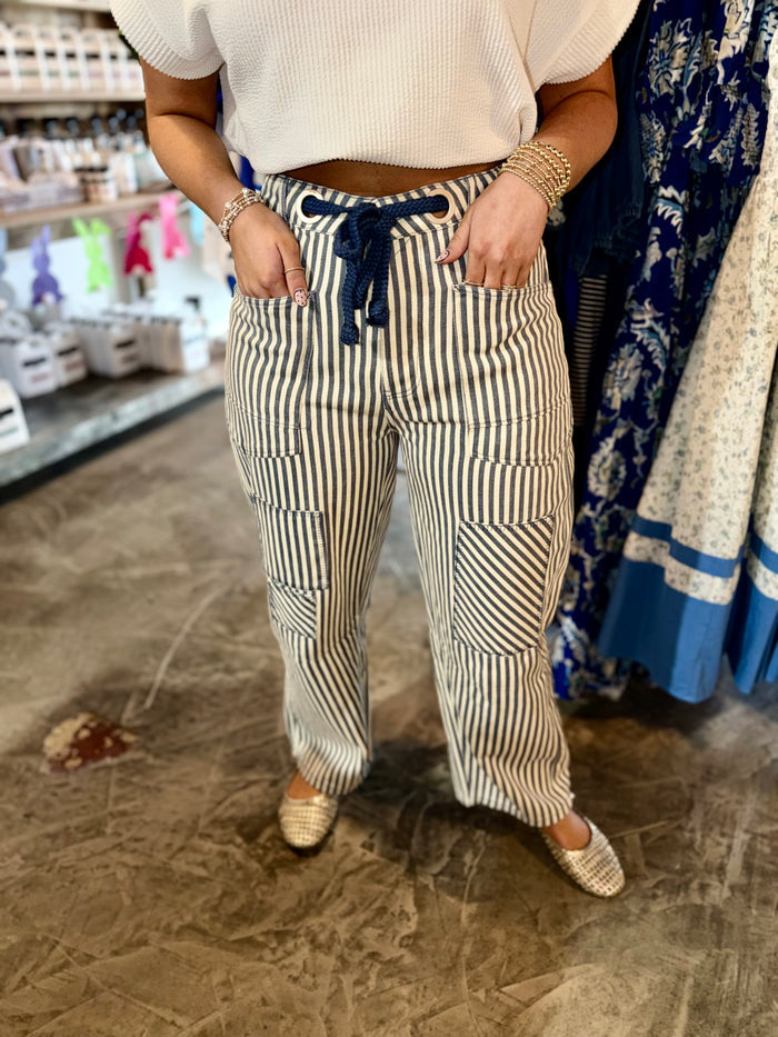 Cotton Braid Barrel Pants