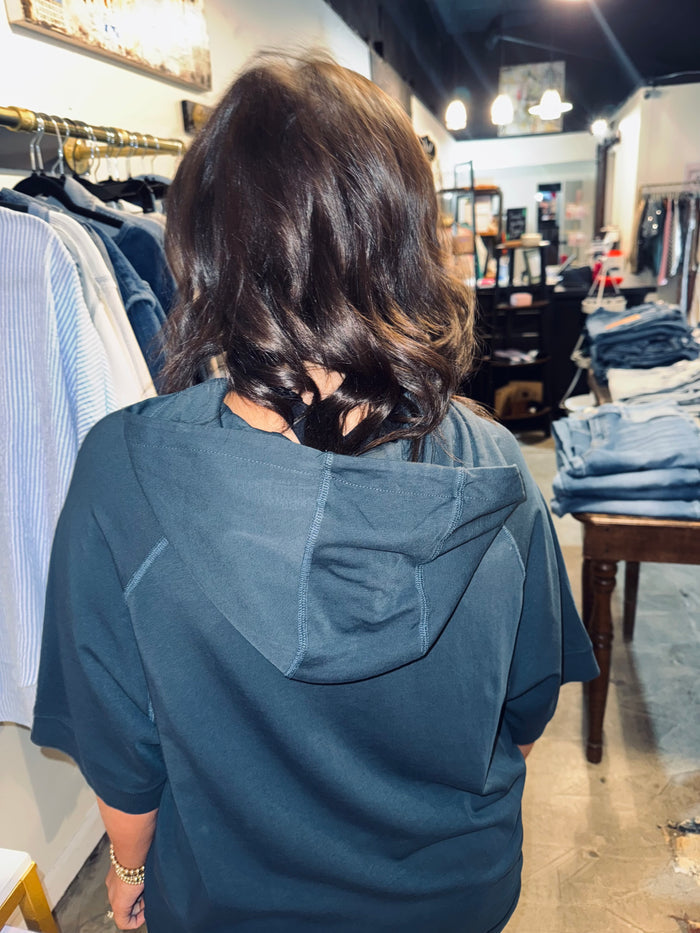 Cotton Navy Hoodie