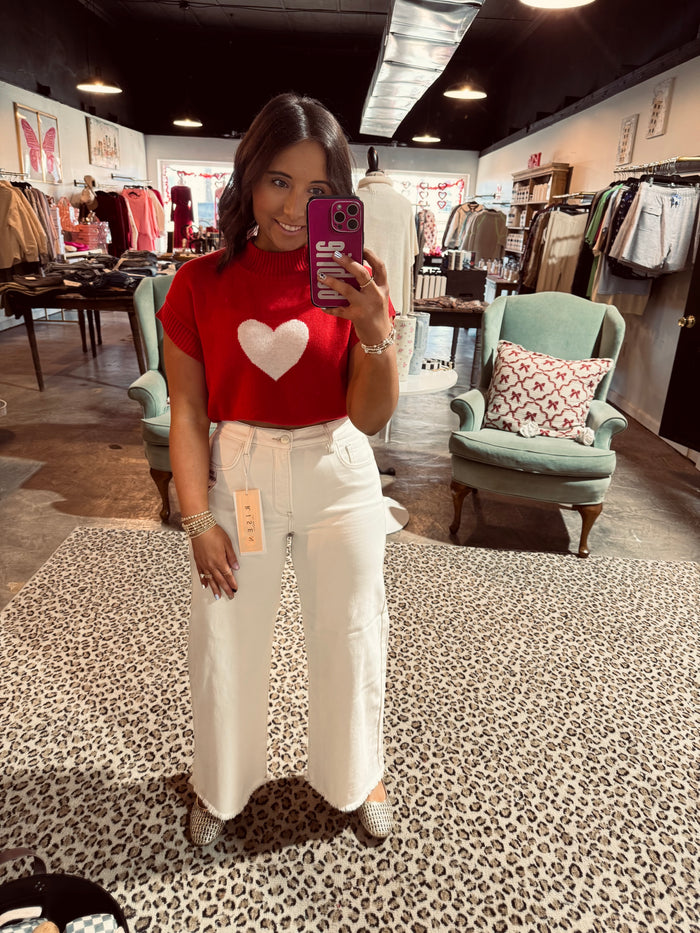 Cream Crop Risen Pant