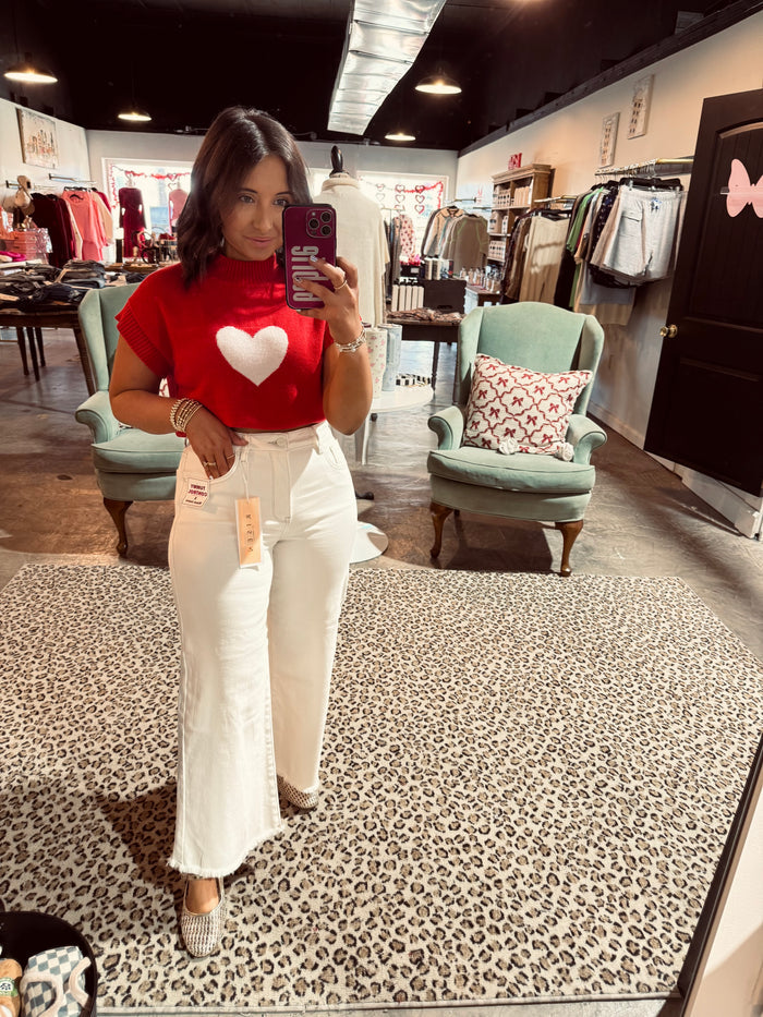 Cream Crop Risen Pant
