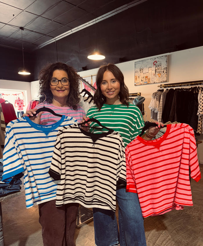 Crop Stripe Casual Top