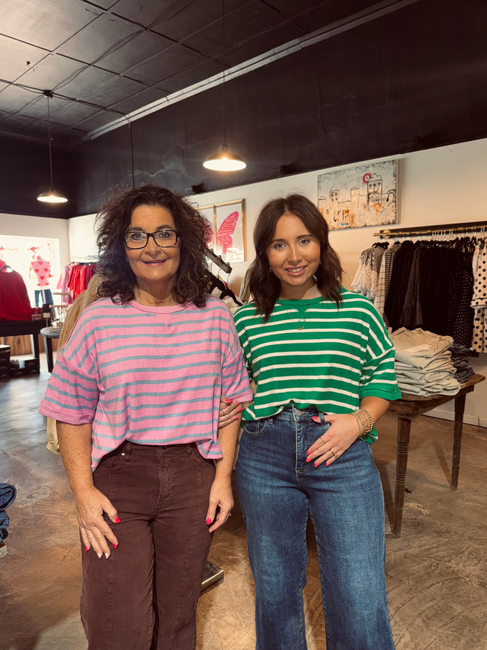 Crop Stripe Casual Top
