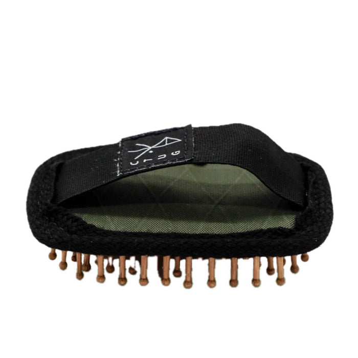 CTUG Hiker Hairbrush open with bristles, green – studio view